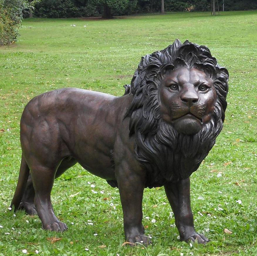 Bronzeskulptur: Löwenduo