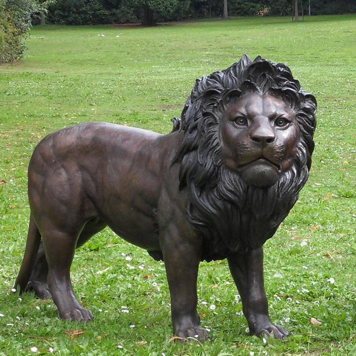 Bronzeskulptur: Löwenduo