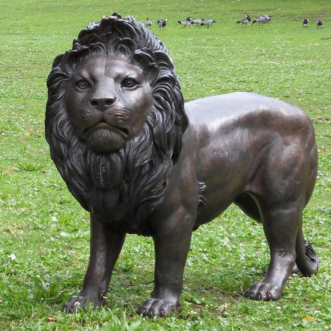 Bronzeskulptur: Löwenduo