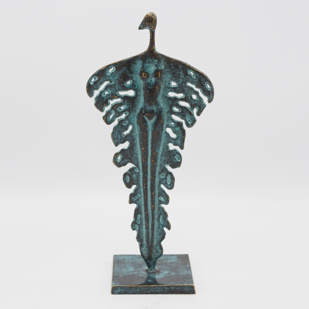 Bronzefigur: Blattskulptur