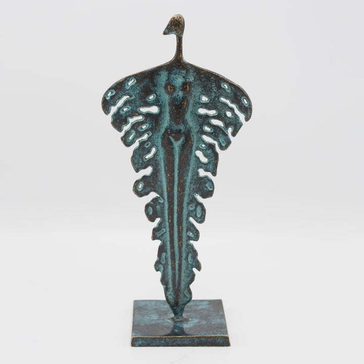 Bronzefigur: Blattskulptur