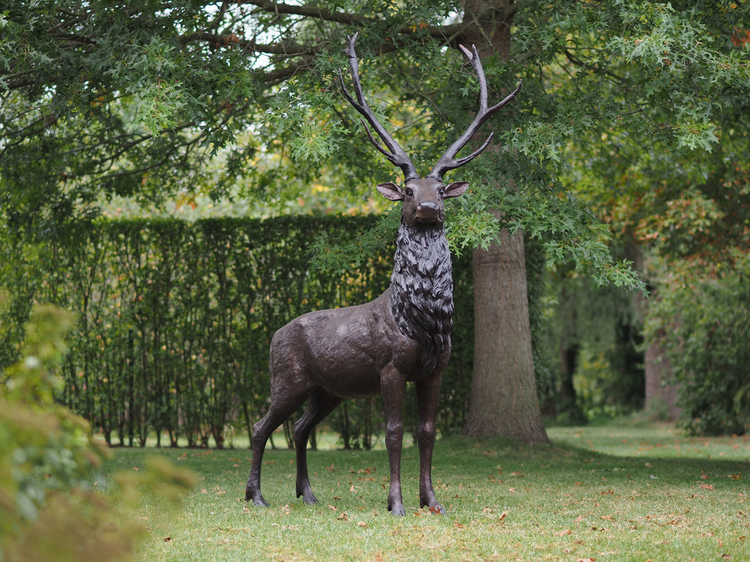Bronzeskulptur: Hirsch