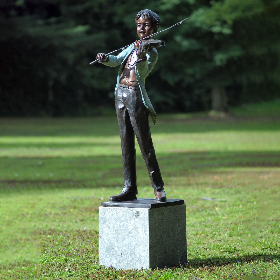 Bronzeskulptur: Junger Geiger