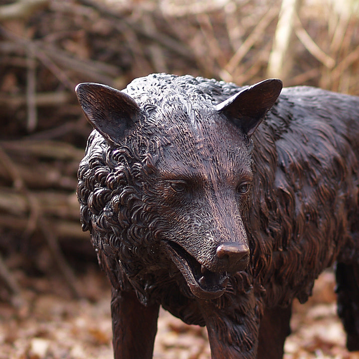 Bronzeskulptur: Wolf