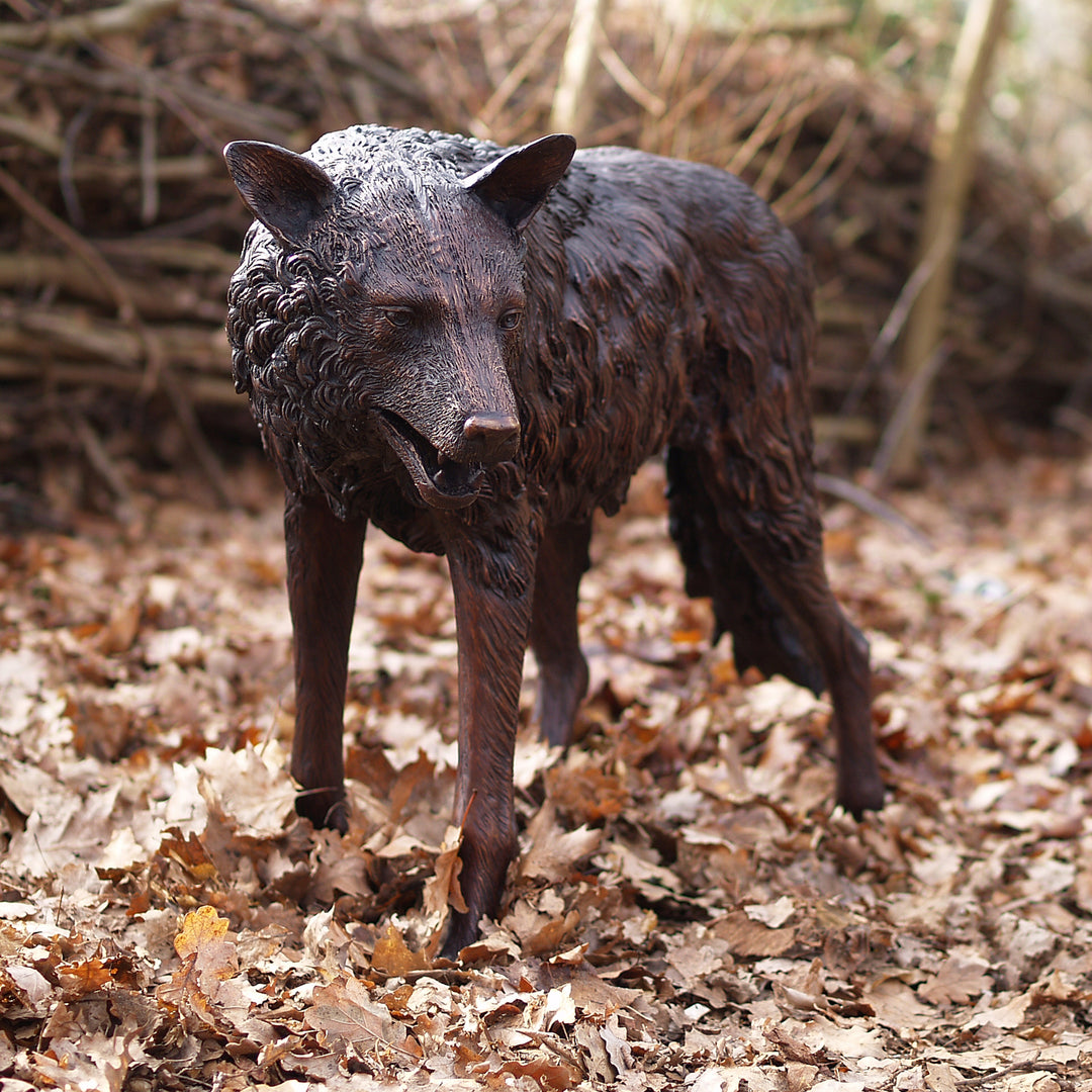 Bronzeskulptur: Wolf