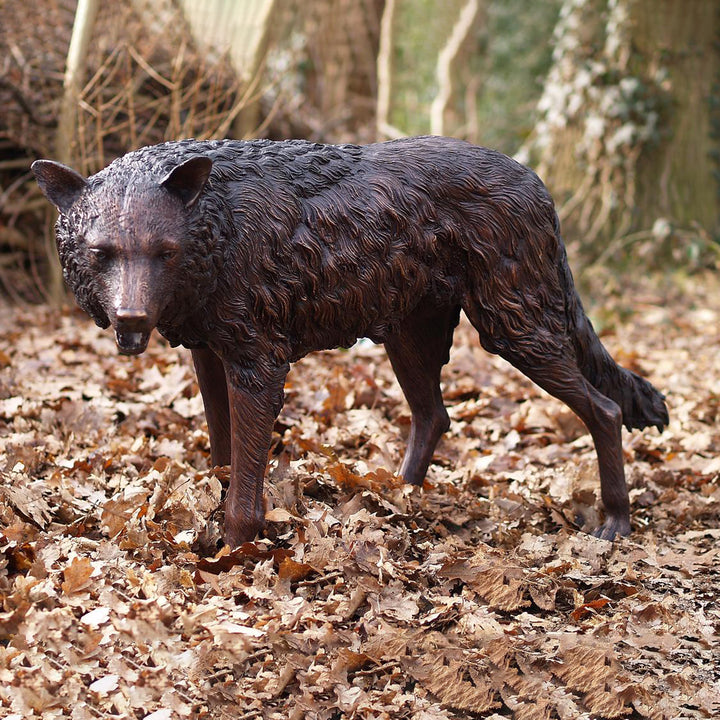 Bronzeskulptur: Wolf