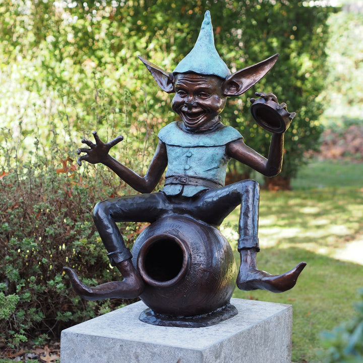 Bronzeskulptur: Elfentopf