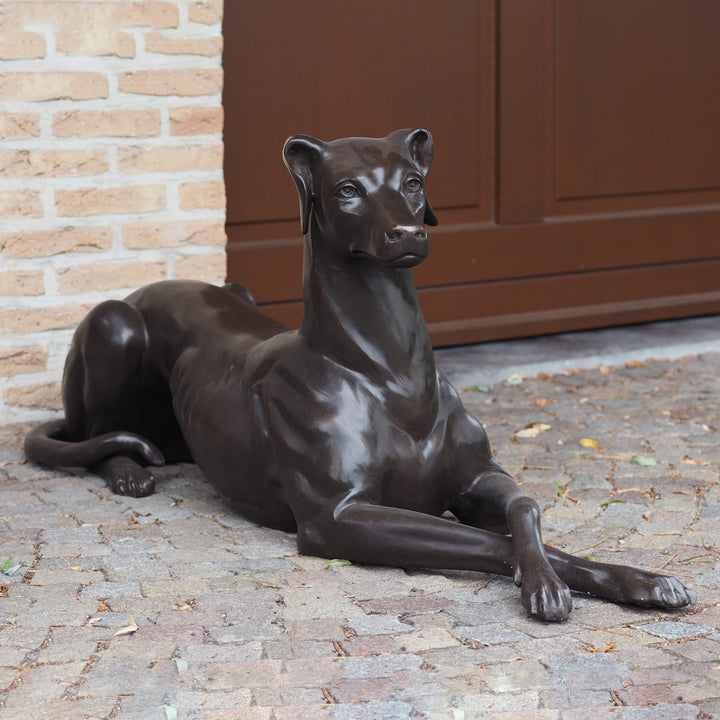 Bronzeskulptur: Windhund rechts