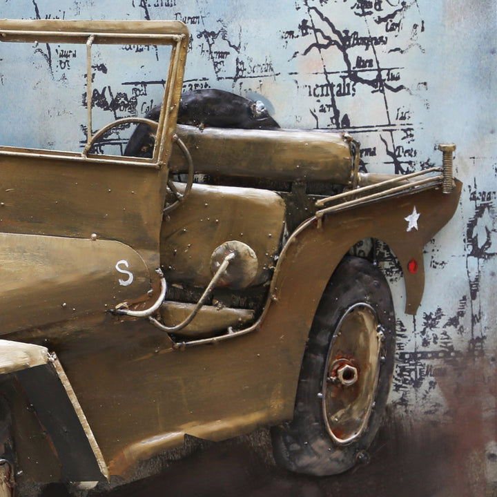 Metall-Bild mit 3D-Effekt: Geländewagen Willy