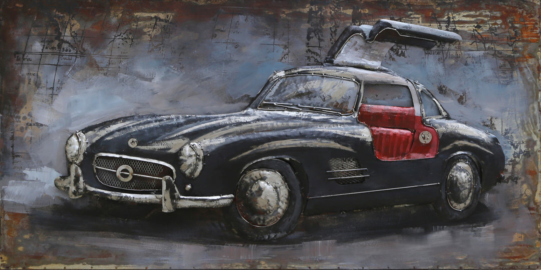 Metall-Bild mit 3D-Effekt: Mercedes 300SL