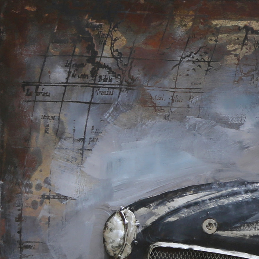 Metall-Bild mit 3D-Effekt: Mercedes 300SL